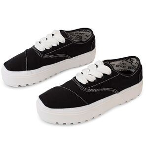 TOMS Cordones Lug Platform Sneakers, Black, size 7, NWOB